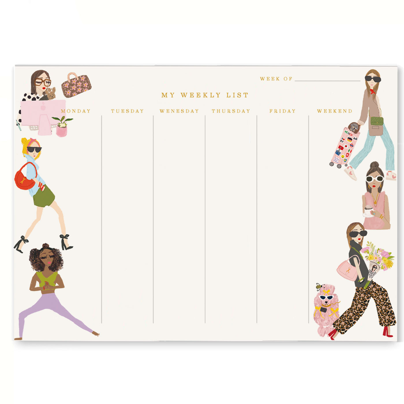 Chic Girls Weekly Desk Pad