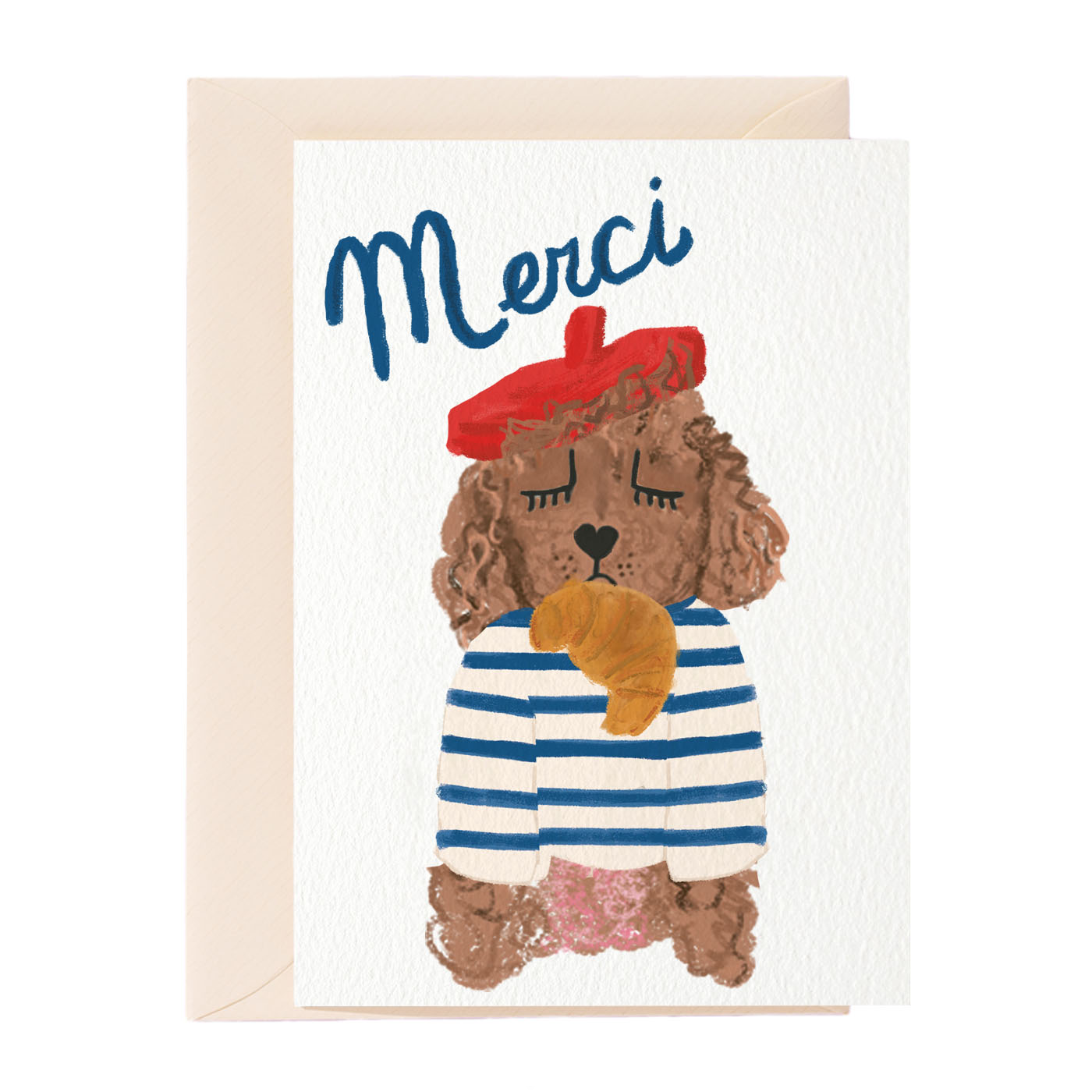 Merci Poodle Dog Greeting Card