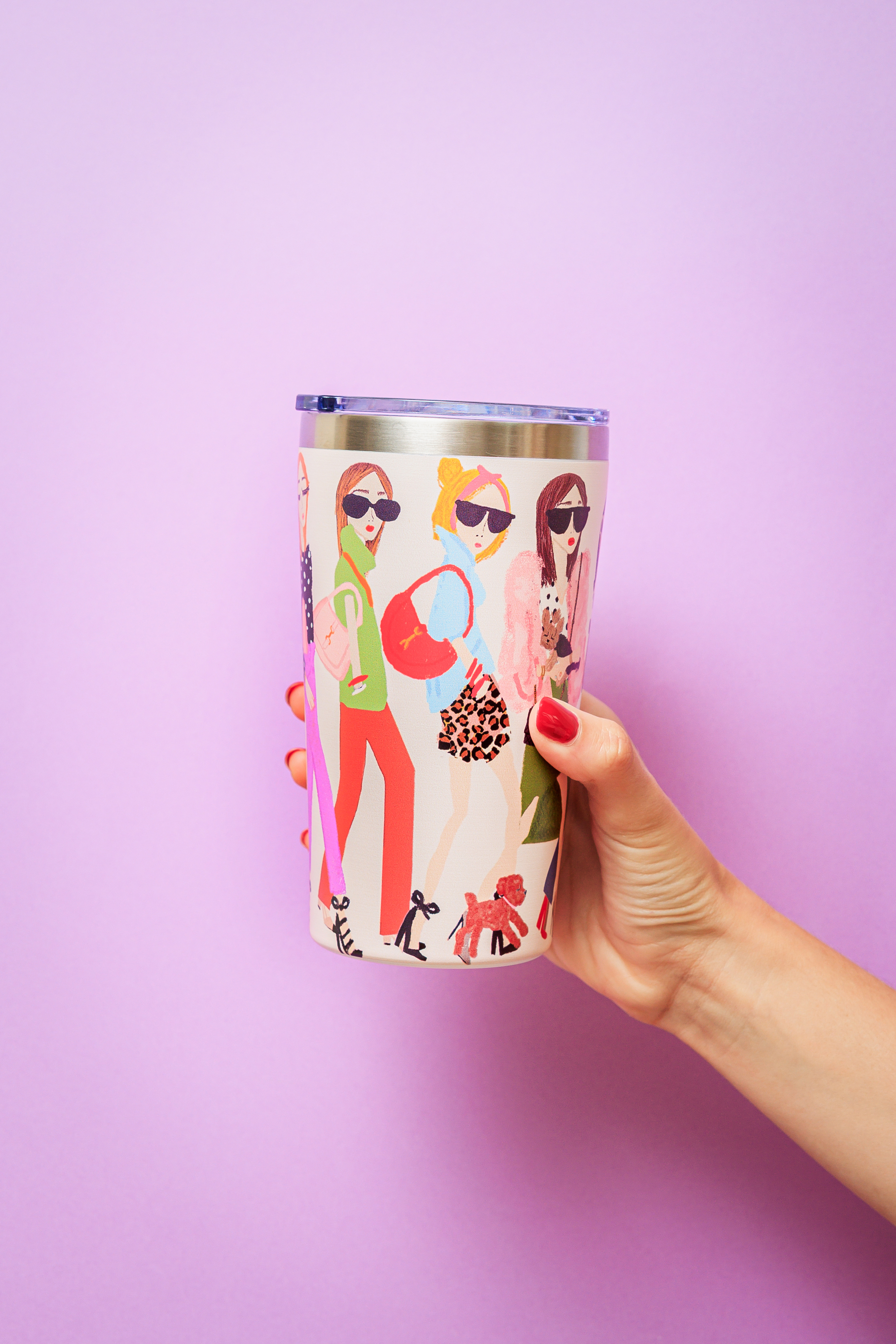 Chic Girls and Dogs Travel Mug