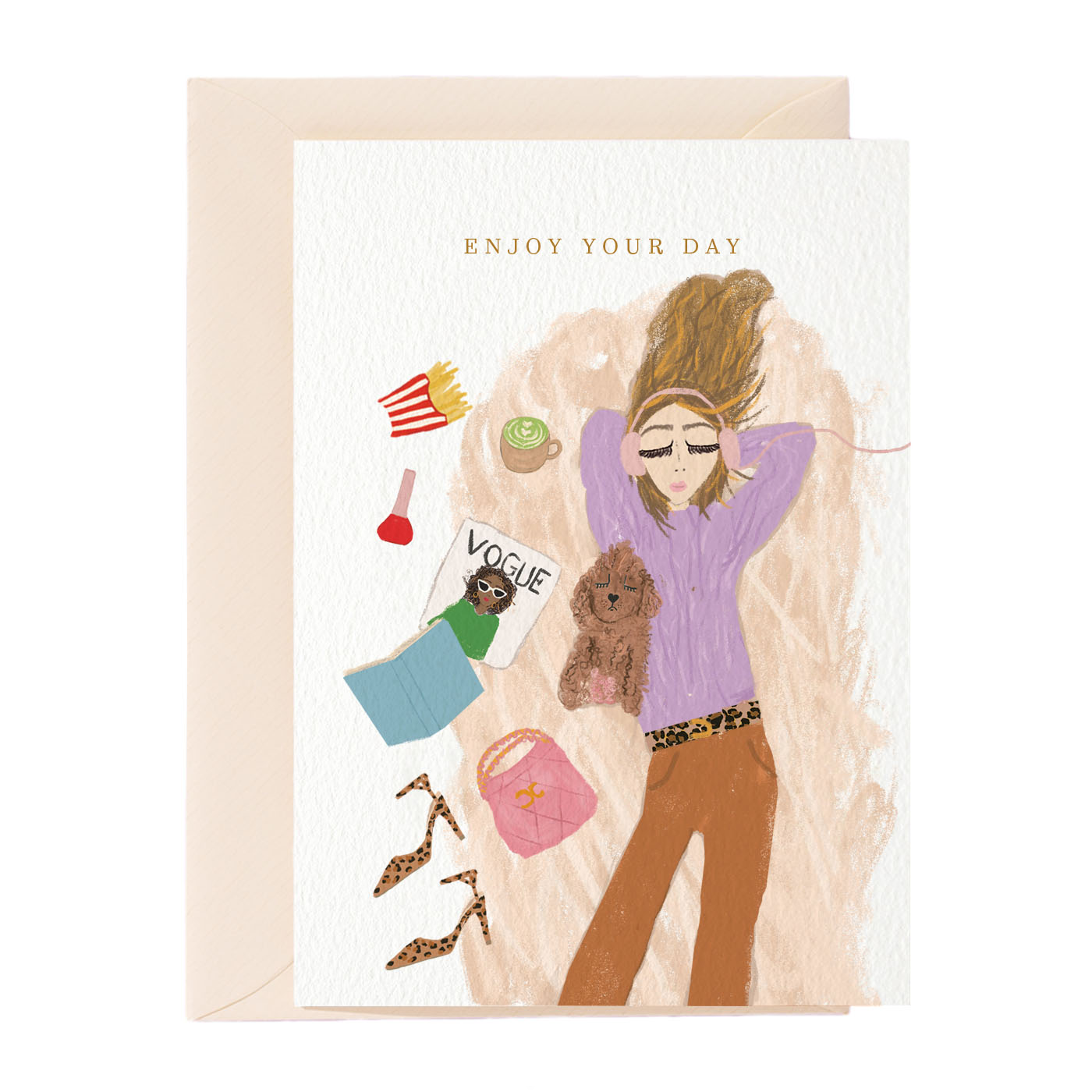 Enjoy Your Day Girl Greeting Card